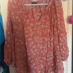 Jones New York Coral Floral Blouse- make an offer